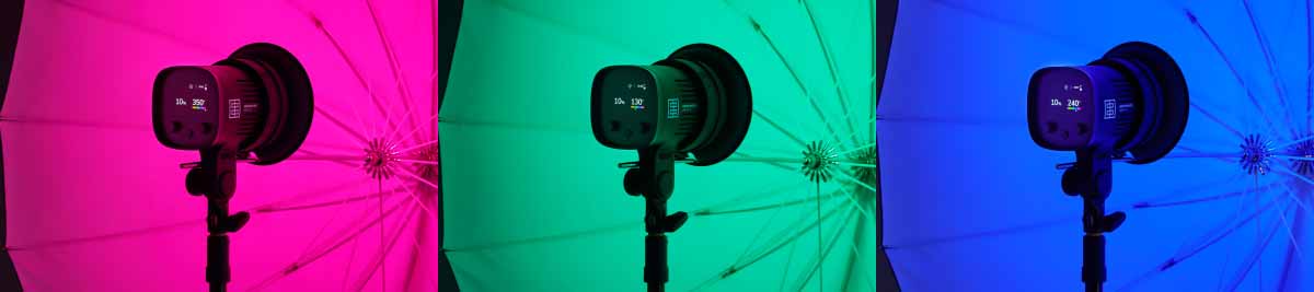 Elinchrom LED 100 C - Adjustable RGB in 1° steps, HSV color wheel,