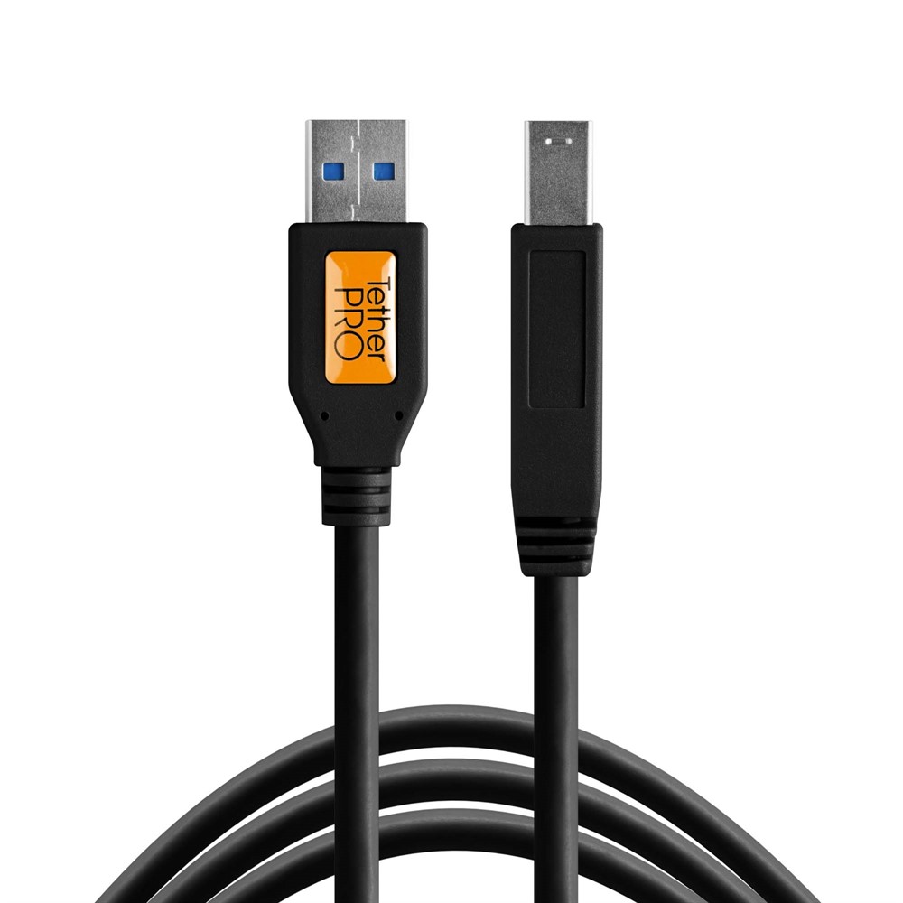 TetherPro USB 3.0 Male A to B, 4,6m Black