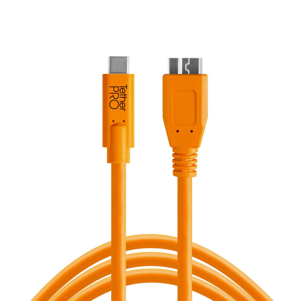TetherPro USB-C to 3.0 Micro-B 4.6m Orange