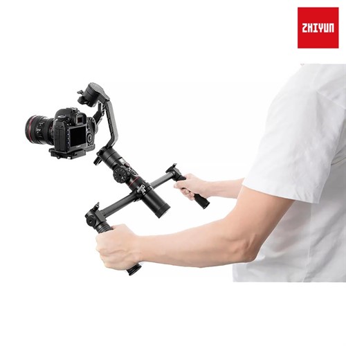 Tvåhandsgrepp för bekväm och exakt kamerastyrning