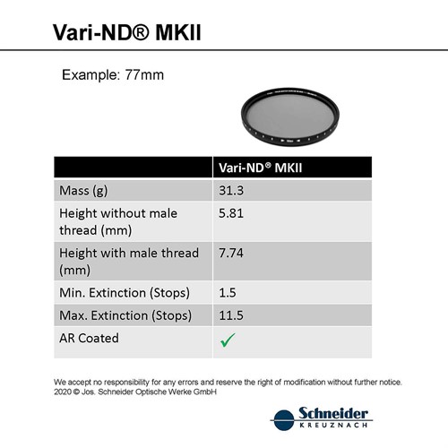 Tekniska Specifikationer Vari-ND