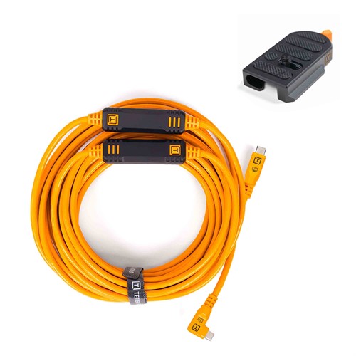 TetherGuard LeverLock Kit & Kabel USB-C till USB-C Right 9,4m | Orange