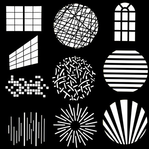 10 olika gobo mönster