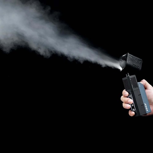 Handheld, battery-powered, wireless mini smoke machine
