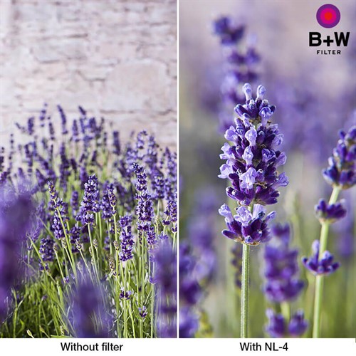 Bildexempel med och utan närbildslins NL-4