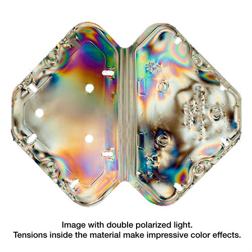 Dubbla polarisationsfilter,på ljuskälla och kamera