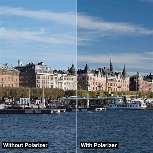 Polarisationsfiltret ökar kontrast och färgmättnad