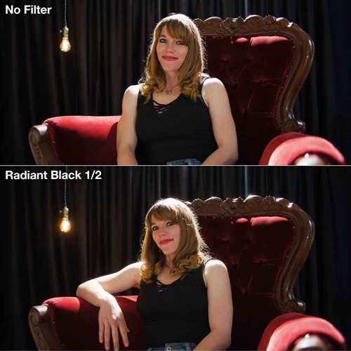 Without and with filter Radiant Black 1/2