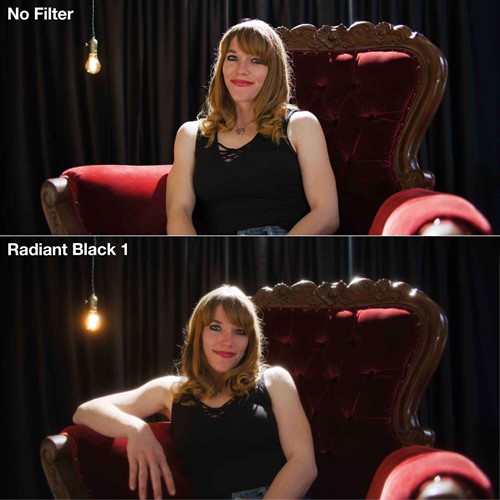 Without and with filter Radiant Black 1