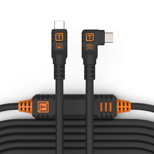 TetherPro USB-C till USB-C 9.4m Vinklad | Svart