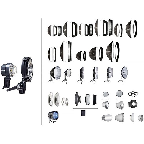 Light shapers that can be used with the Adapter