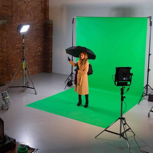 Filmbakgrund av vinyl, chromakey grön