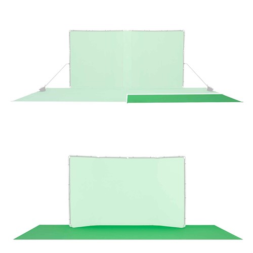 Greenscreen golv i kombination med bakgrunder