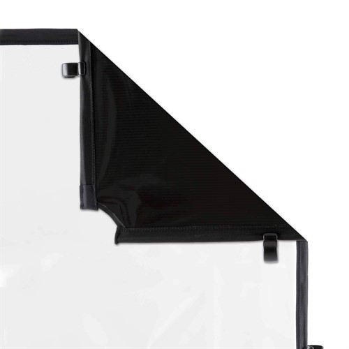 Skylite Rapid tyget är tvåsidigt, svart och vit