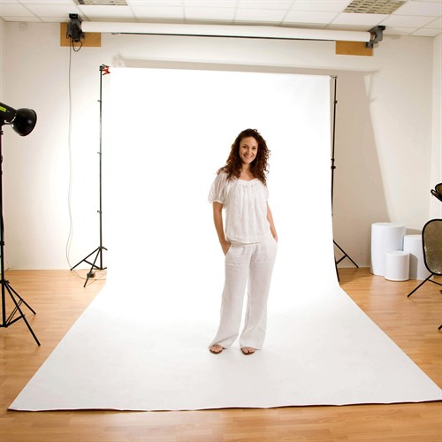 Ger en snygg, vit bakgrund i studio