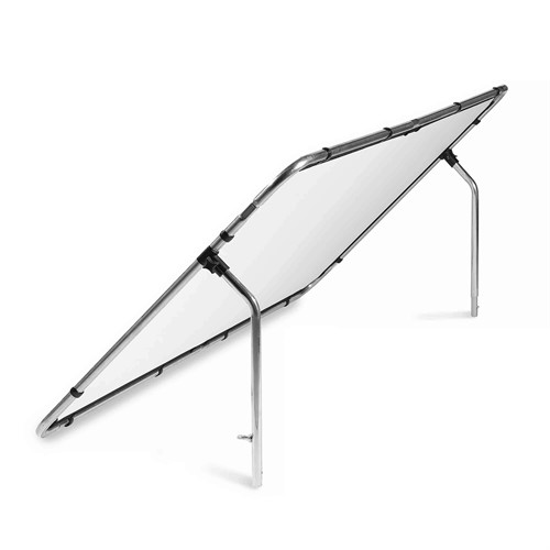 Monterad som två benstöd, perfekt för reflexskärm