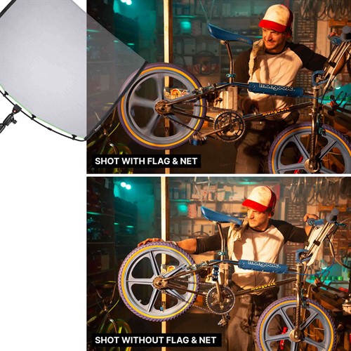 Med och utan Manfrotto Scrim