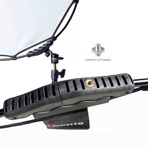 1/4 gänga för att fästa tillbehörsarm, stativ etc