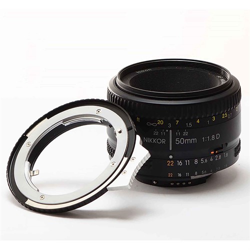 Komplettera med adapter för Nikon F objektiv