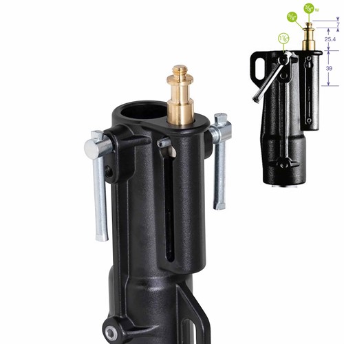 Belysningsstativet har flera fästpunkter