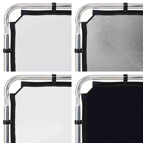 Tre dukar ingår: Silver/Vit, Svart och Diffusor