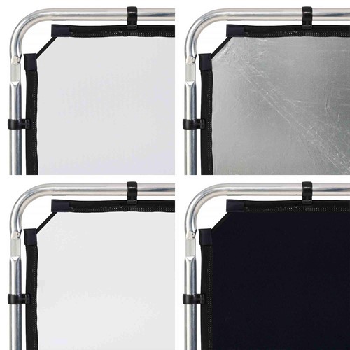 Tre dukar: Silver/Vit, Svart, Diffusor