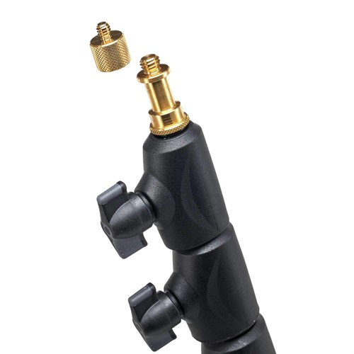 Standard 5/8 tapp samt 3/8 gänga och 1/4 adapter