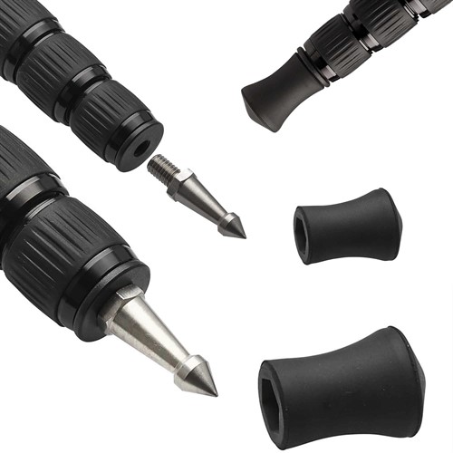 Under stativets gummifot finns spik