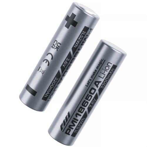 PMI Batteri 18650 3200mAh 3,6V 2-pack | Laddningsbart
