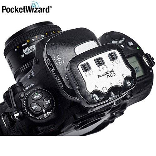 PocketWizard AC3 monterad på kamera