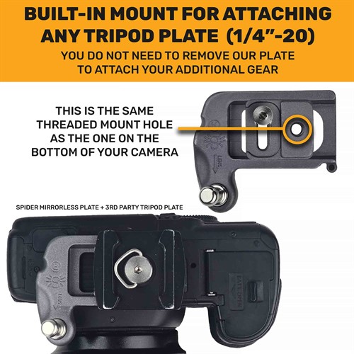 Built-in 1/4"-20 connection