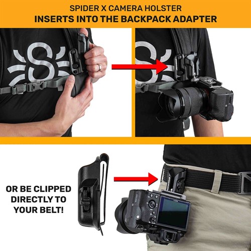 Spider X holster can also clip on to any belt