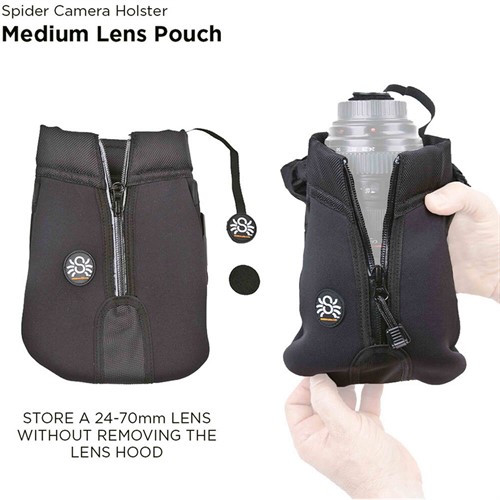 Spider Lens Pouch can be attached to any belt