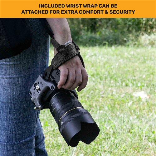 Optional wrist lanyard, extra support and security