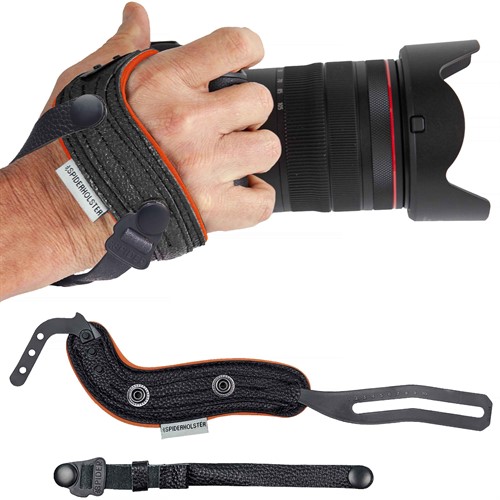 SpiderPro Camera Hand Strap Black-Orange | v2
