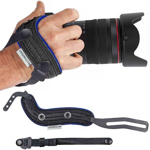 SpiderPro Camera Hand Strap Black-Blue | v2