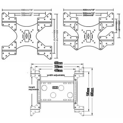Skiss montering VESA adapterplattor
