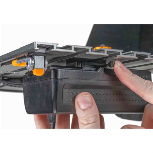 Easy to reach quick-release button