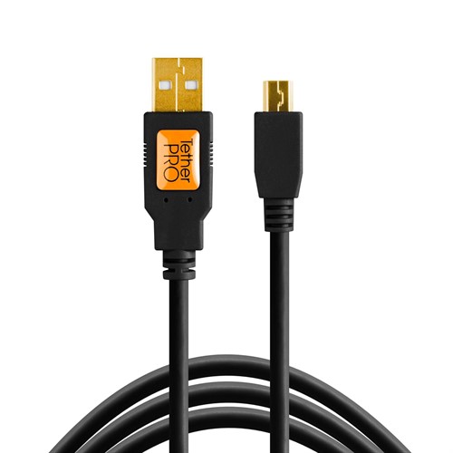 TetherPro USB 2.0 A Male to Mini-B 8 Pin 4.6m Black