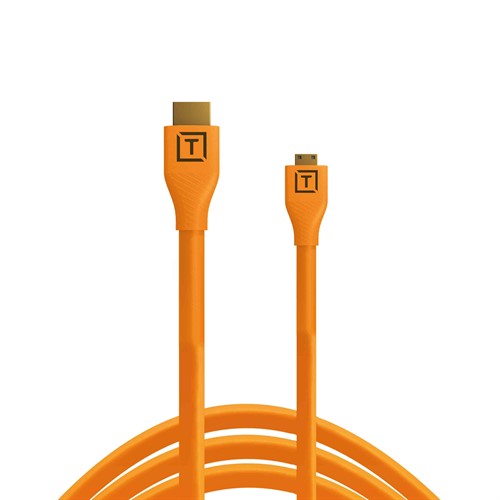 TetherPro HDMI Micro till HDMI 2.0 Orange 4.6m