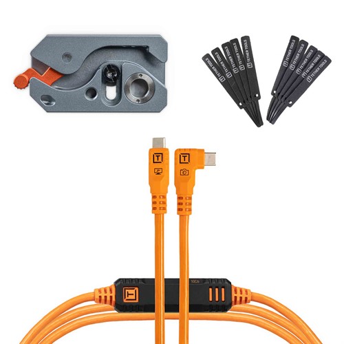 LeverLock Plus & Cable Kit 4.6m Straight to Right Angle Orange