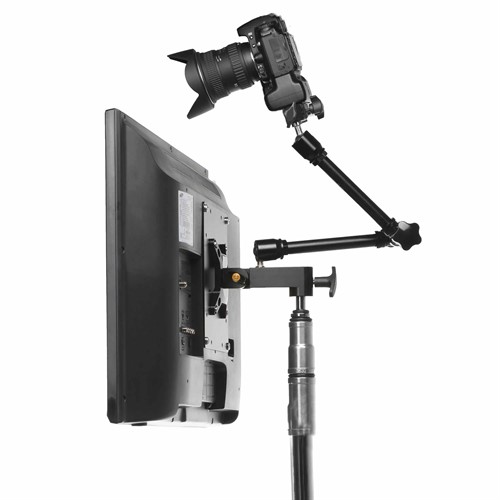 Montera kamera och monitor på stativ