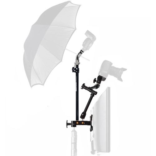 Komplettera med stativ, kamera, bildskärm och blixt