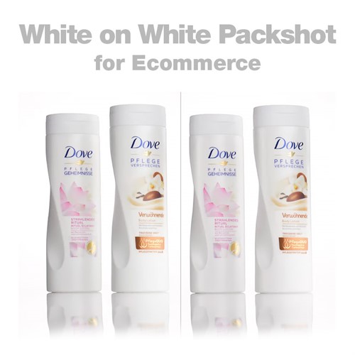 White products on a white background