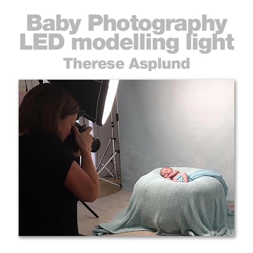Baby photography with LED modelling light